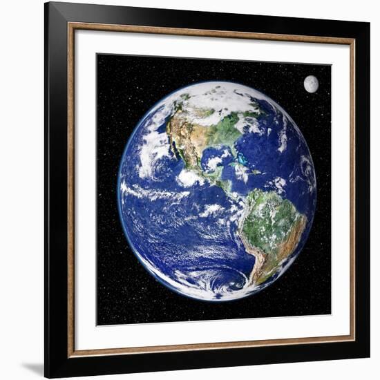 Earth From Space, Satellite Image-null-Framed Giclee Print