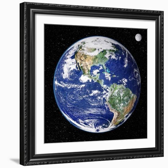 Earth From Space, Satellite Image--Framed Giclee Print