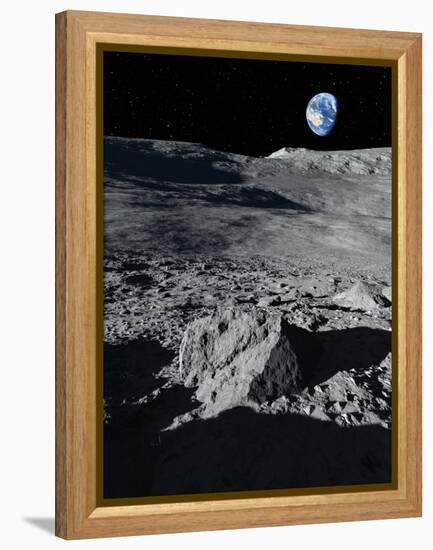 Earth From the Moon, Artwork-Detlev Van Ravenswaay-Framed Premier Image Canvas
