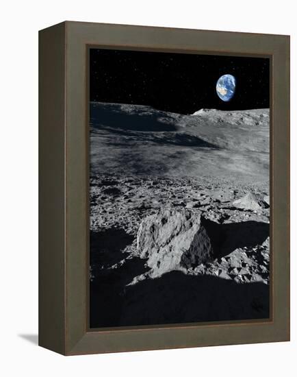 Earth From the Moon, Artwork-Detlev Van Ravenswaay-Framed Premier Image Canvas