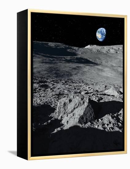 Earth From the Moon, Artwork-Detlev Van Ravenswaay-Framed Premier Image Canvas