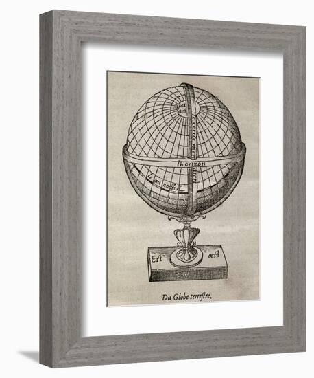 Earth Globe, 16th Century Artwork-Middle Temple Library-Framed Photographic Print