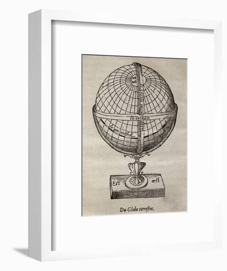 Earth Globe, 16th Century Artwork-Middle Temple Library-Framed Photographic Print