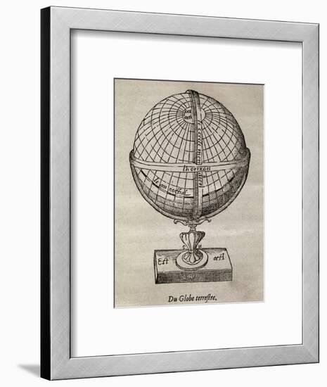 Earth Globe, 16th Century Artwork-Middle Temple Library-Framed Photographic Print