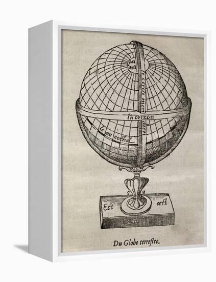 Earth Globe, 16th Century Artwork-Middle Temple Library-Framed Premier Image Canvas