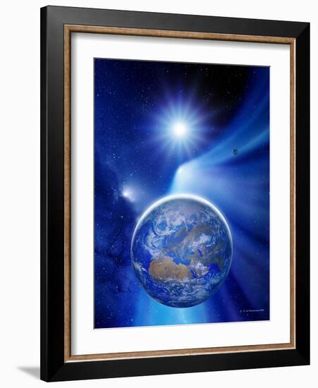 Earth In a Comet's Tail-Detlev Van Ravenswaay-Framed Photographic Print