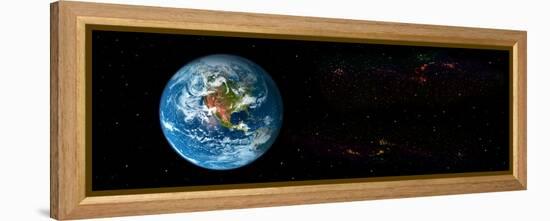 Earth in Space Showing North Americas (Photo Illustration)-null-Framed Stretched Canvas