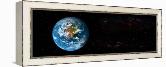 Earth in Space Showing North Americas (Photo Illustration)-null-Framed Stretched Canvas