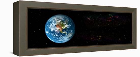 Earth in Space Showing North Americas (Photo Illustration)-null-Framed Stretched Canvas