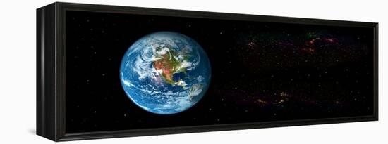 Earth in Space Showing North Americas (Photo Illustration)-null-Framed Stretched Canvas