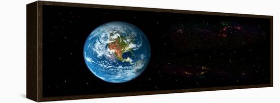 Earth in Space Showing North Americas (Photo Illustration)-null-Framed Stretched Canvas