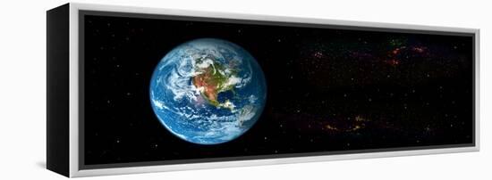 Earth in Space Showing North Americas (Photo Illustration)-null-Framed Stretched Canvas