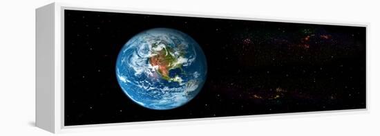 Earth in Space Showing North Americas (Photo Illustration)-null-Framed Stretched Canvas