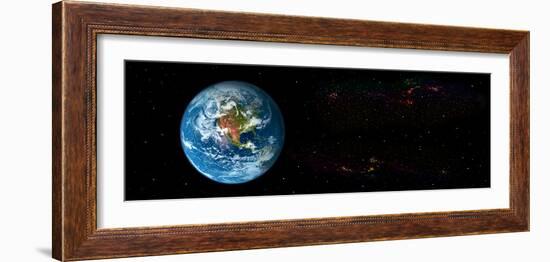 Earth in Space Showing North Americas (Photo Illustration)-null-Framed Photographic Print