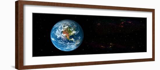 Earth in Space Showing North Americas (Photo Illustration)-null-Framed Photographic Print