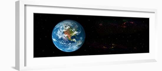 Earth in Space Showing North Americas (Photo Illustration)-null-Framed Photographic Print