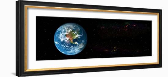 Earth in Space Showing North Americas (Photo Illustration)-null-Framed Photographic Print