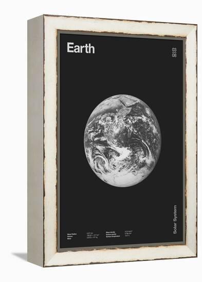 Earth : Minimal Planets Datas, 2023 (Digital)-Florent Bodart-Framed Premier Image Canvas