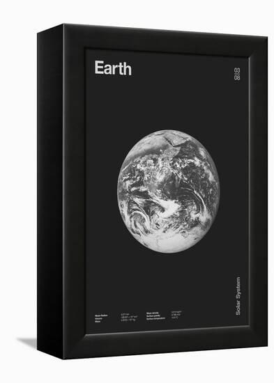 Earth : Minimal Planets Datas, 2023 (Digital)-Florent Bodart-Framed Premier Image Canvas