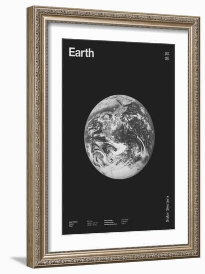 Earth : Minimal Planets Datas, 2023 (Digital)-Florent Bodart-Framed Giclee Print