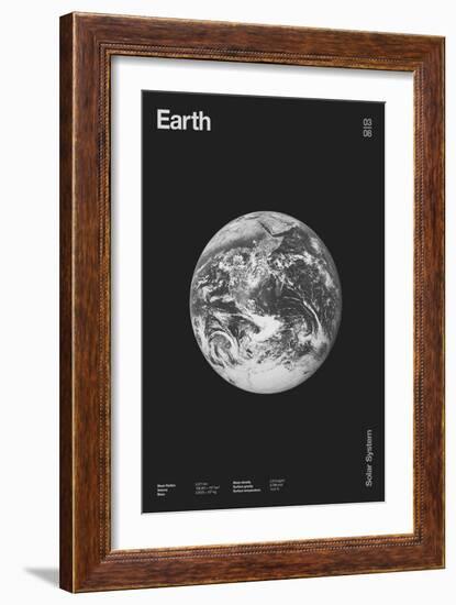 Earth : Minimal Planets Datas, 2023 (Digital)-Florent Bodart-Framed Giclee Print