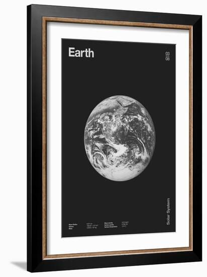 Earth : Minimal Planets Datas, 2023 (Digital)-Florent Bodart-Framed Giclee Print