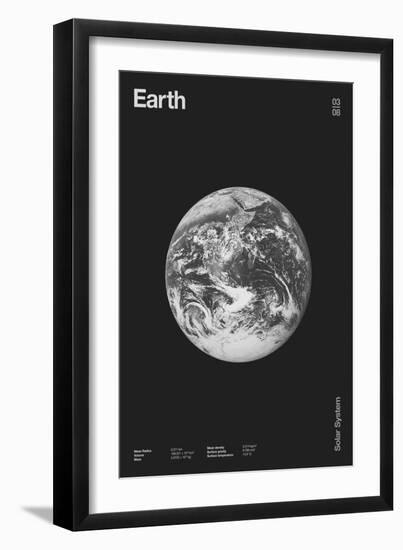 Earth : Minimal Planets Datas, 2023 (Digital)-Florent Bodart-Framed Giclee Print