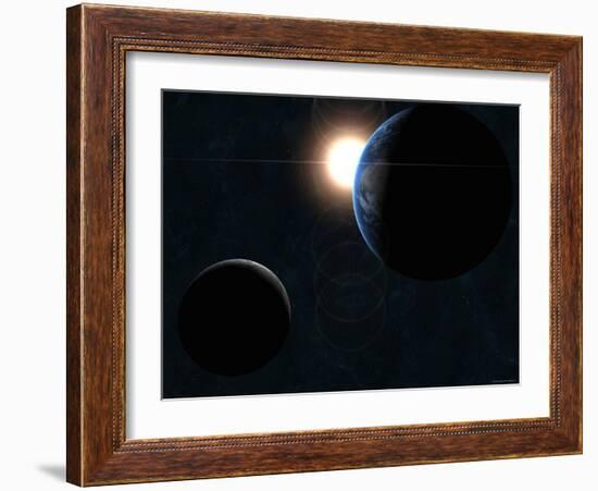 Earth, Moon and the Sun-Stocktrek Images-Framed Photographic Print