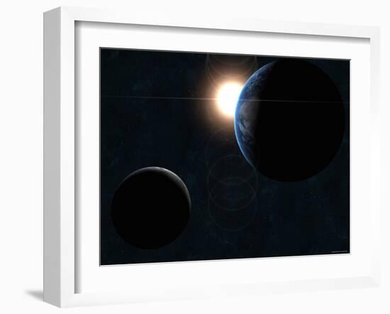 Earth, Moon and the Sun-Stocktrek Images-Framed Photographic Print