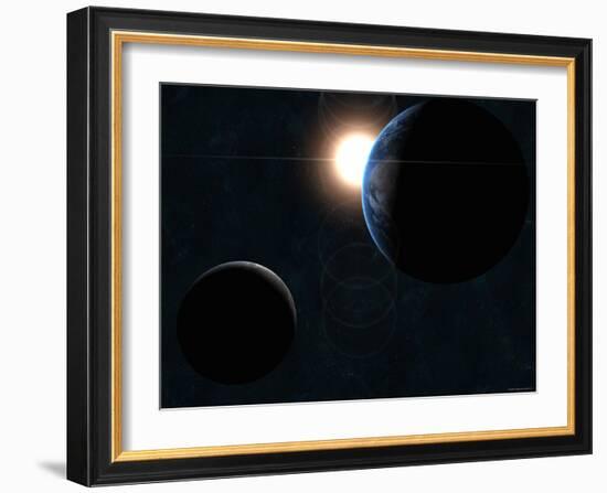 Earth, Moon and the Sun-Stocktrek Images-Framed Photographic Print