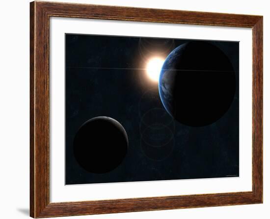 Earth, Moon and the Sun-Stocktrek Images-Framed Photographic Print