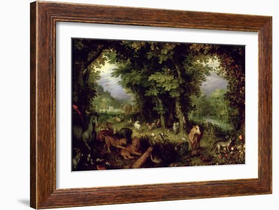 Earth or the Earthly Paradise, 1607-08-Jan Brueghel the Elder-Framed Giclee Print