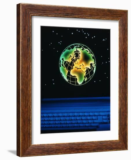 Earth Over Computer Keyboard-Tony Craddock-Framed Photographic Print