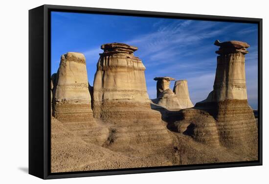 Earth Pillars (hoodoos) In Alberta Badlands Canada-David Nunuk-Framed Premier Image Canvas