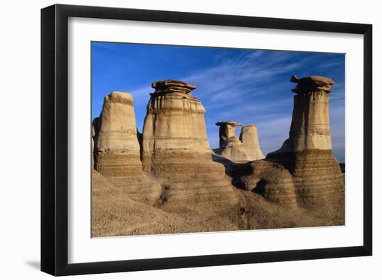 Earth Pillars (hoodoos) In Alberta Badlands Canada-David Nunuk-Framed Photographic Print