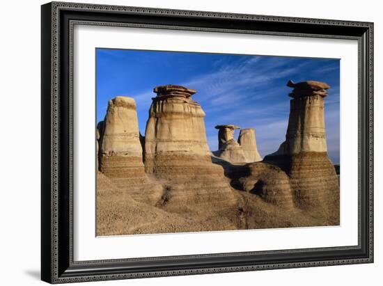 Earth Pillars (hoodoos) In Alberta Badlands Canada-David Nunuk-Framed Photographic Print