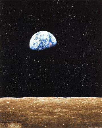 Wall-Art-PRINT-Earth-seen-From-The-Moon-Poster-or-Canvas-Fine-Art-Space