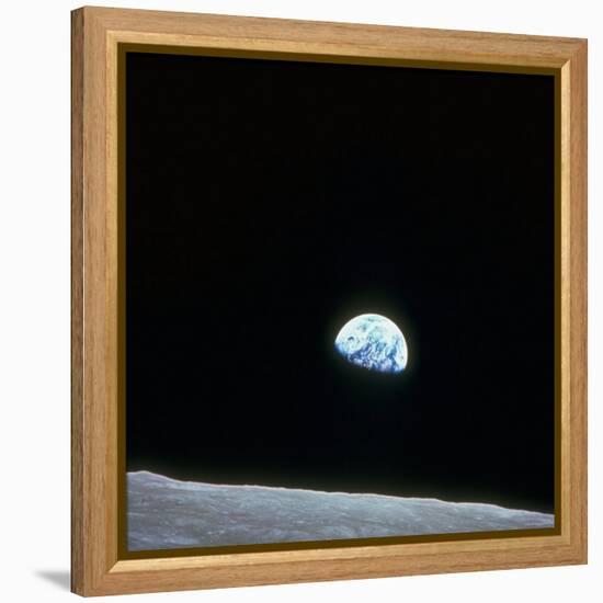 Earth Rising over Curvature of the Moon as Seen from Apollo 8-null-Framed Premier Image Canvas