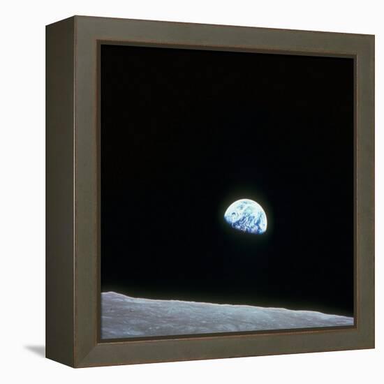 Earth Rising over Curvature of the Moon as Seen from Apollo 8-null-Framed Premier Image Canvas