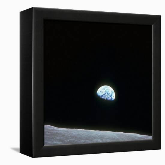 Earth Rising over Curvature of the Moon as Seen from Apollo 8-null-Framed Premier Image Canvas