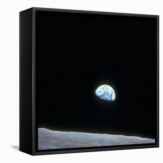 Earth Rising over Curvature of the Moon as Seen from Apollo 8-null-Framed Premier Image Canvas