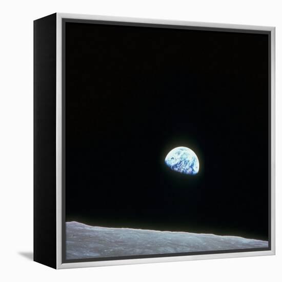 Earth Rising over Curvature of the Moon as Seen from Apollo 8-null-Framed Premier Image Canvas