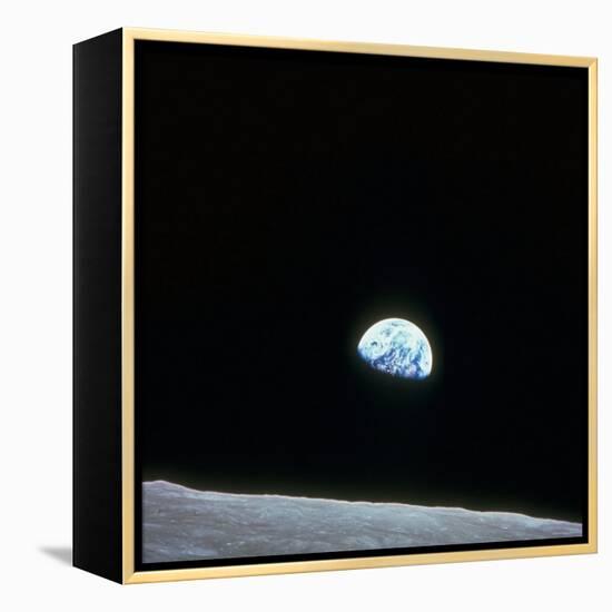 Earth Rising over Curvature of the Moon as Seen from Apollo 8-null-Framed Premier Image Canvas