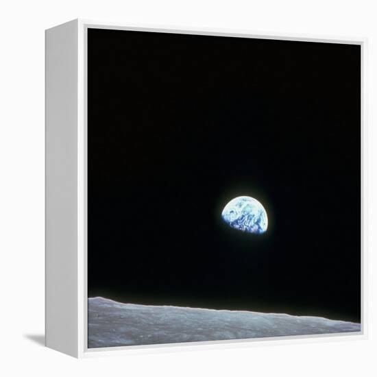 Earth Rising over Curvature of the Moon as Seen from Apollo 8-null-Framed Premier Image Canvas