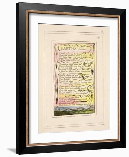 Earth's Answer: Plate 32 from Songs of Innocence and of Experience C.1802-08-William Blake-Framed Giclee Print