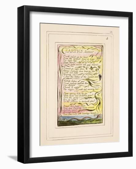 Earth's Answer: Plate 32 from Songs of Innocence and of Experience C.1802-08-William Blake-Framed Giclee Print