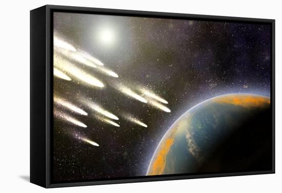 Earth's Cometary Bombardment, Artwork-Equinox Graphics-Framed Premier Image Canvas