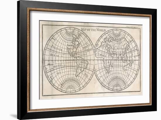 Earth's Globe Still Far from Completely Mapped, Note How North America and Australia Fade Away-Caspar Bouttats-Framed Art Print