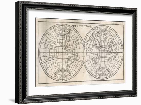 Earth's Globe Still Far from Completely Mapped, Note How North America and Australia Fade Away-Caspar Bouttats-Framed Art Print