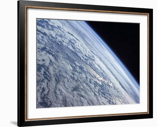 Earth's Horizon Against the Blackness of Space-Stocktrek Images-Framed Photographic Print